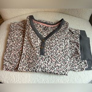Cuddl Duds Leopard Print Pajama Set